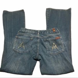 7 for All mankind A pocket gold flare Jeans Sz27
